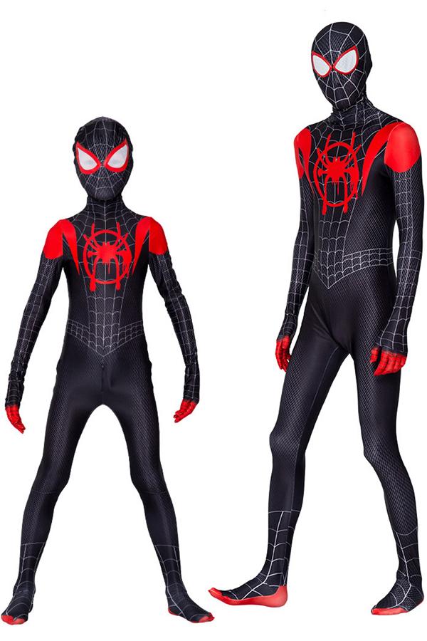 Miles Morales Suit Spider Man Costume for Boys and Adult Men.