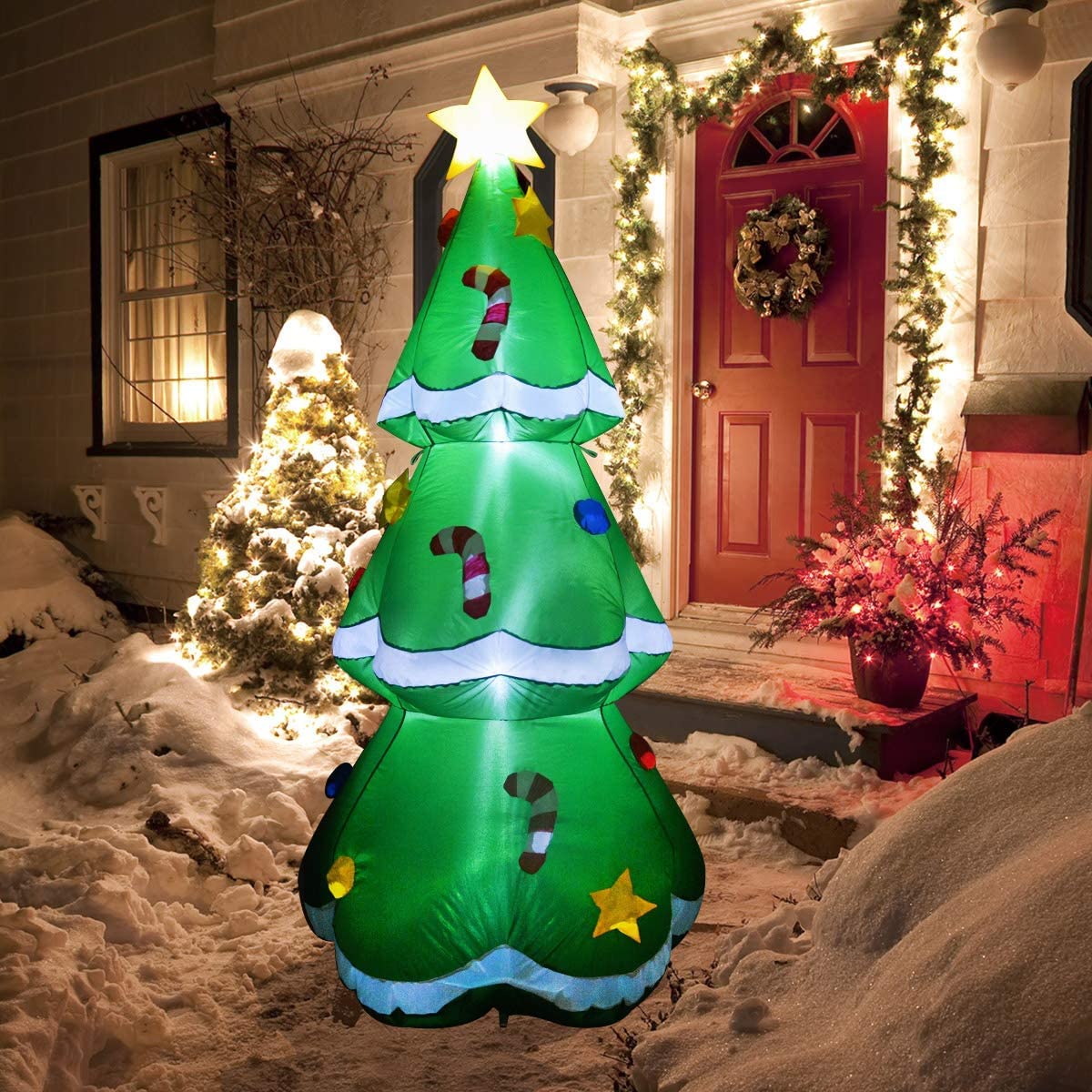 Inflatable Christmas Tree Yard Decoration with LED Lights