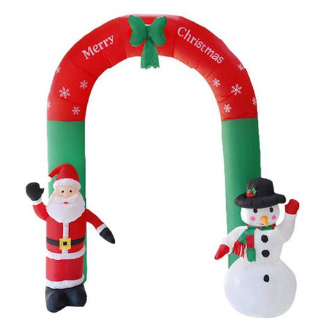 8' Inflatable Santa Snowman Gate Arch Decoration Lighted