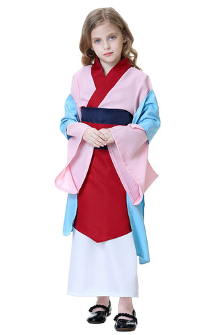 Mulan Dress Costume For Kids, Pink