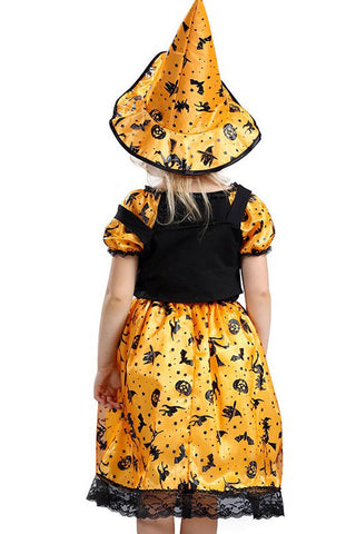 Girl's Pumpkin Witch Dress Costume