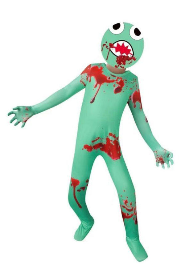 Kids' Rainbow Friends Green Monster Halloween Costume