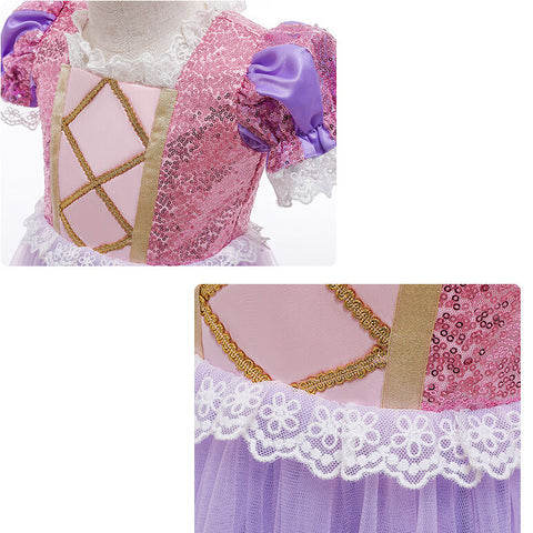 Girls Rapunzel Dress Costume Tangled