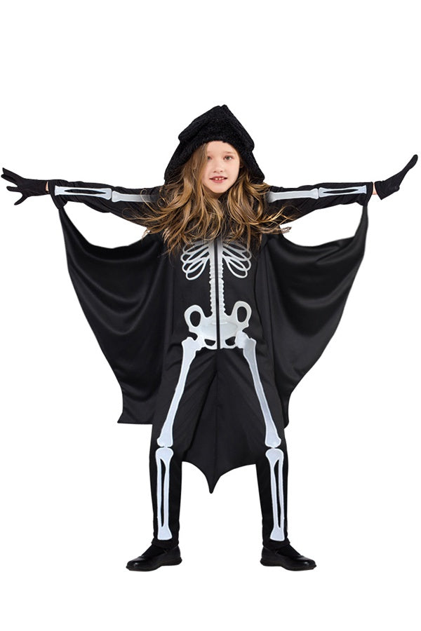 Skeleton Cloak Halloween Costume For Kids