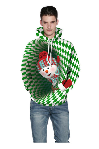 Snowman Hoodie Christmas Grinch Costume For Adult Kids