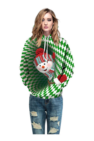 Snowman Hoodie Christmas Grinch Costume For Adult Kids