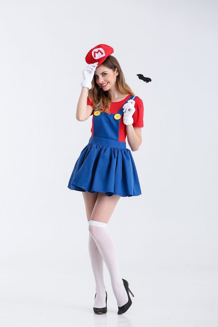 Super Mario Luigi Dress Costume For Women