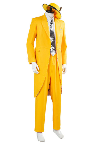 The Mask Jim Carrey Yellow Suit Cosplay Costume