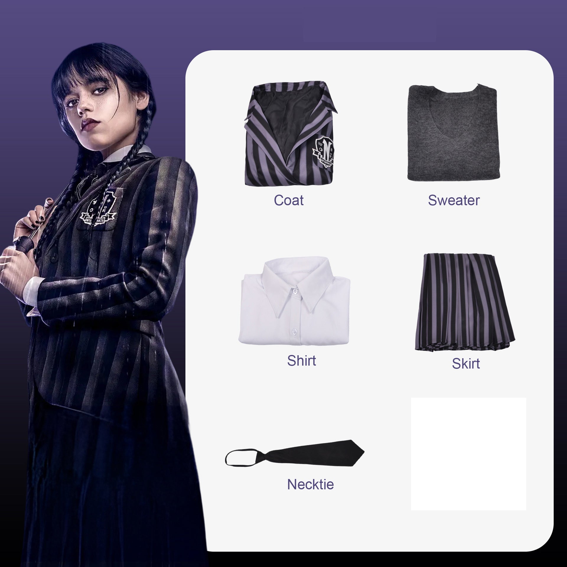 Girls Wednesday Addams Nevermore Academy Costume - Addams Family