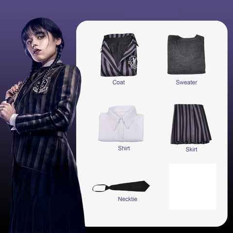 Wednesday Addams Costume. Nevermore Academy Uniform