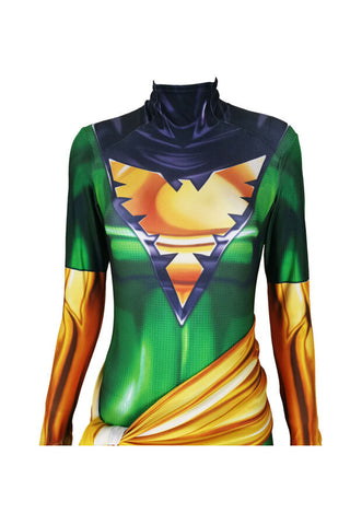 X-Men Phoenix Jean Grey Red Green Bodysuit Costume For Adult And Kids