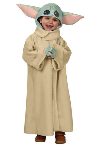 baby yoda robe outfit costume for kids halloween dress up