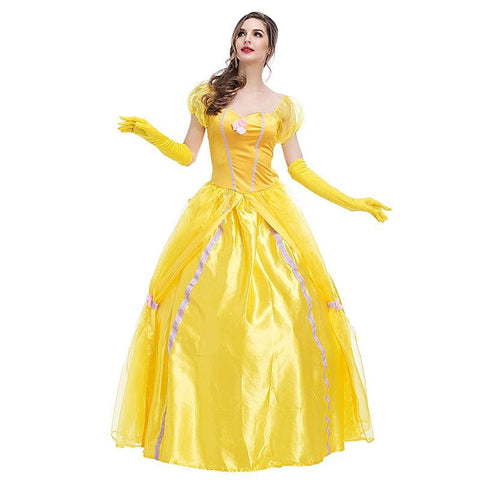 Beauty and Beast Belle Princess Dress Costume For Adults