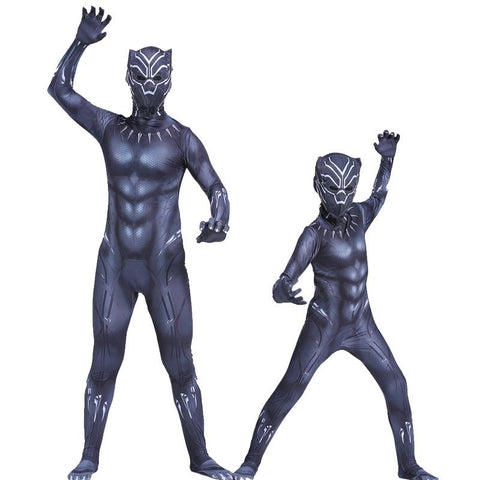 Black Panther Suit Costume for Boys and Adult Men