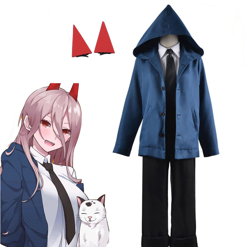Power Blue Hoodie Outfit. Chainsaw Man Cosplay Costume