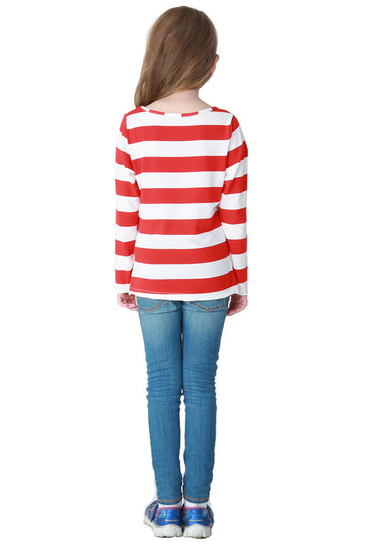 Where's Wally Costume for Children. Striped Shirt, Hat and Glasses