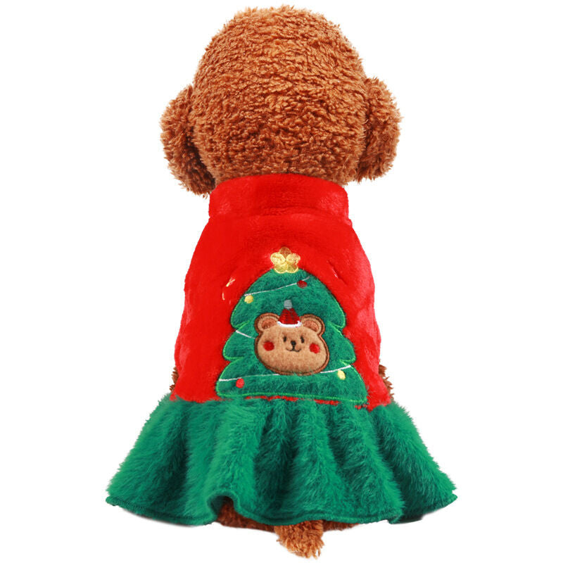 Pet Christmas Red Green Dress Costume