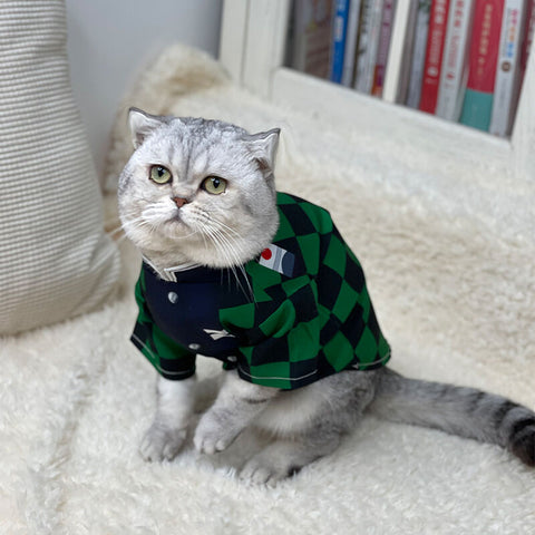 Demon Slayer Tanjiro Kamado Kimono Costume For Cats and Small Dogs