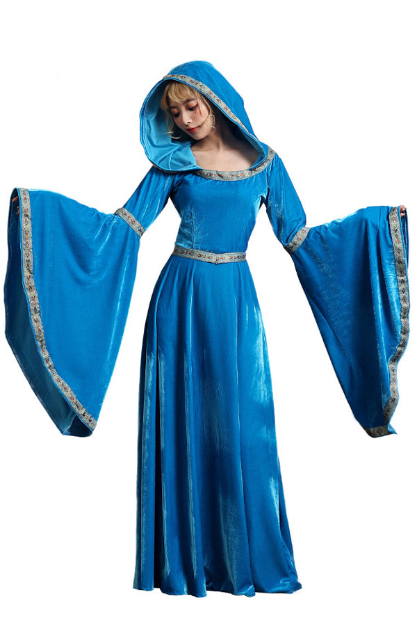 European Medieval Court Dress for Adults,  Flared Sleeves Halloween Costume