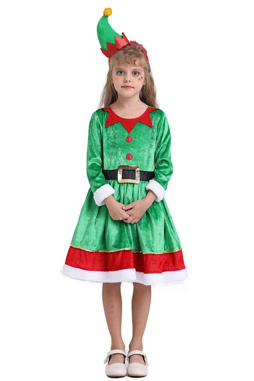 Girls Elf Dress Costume