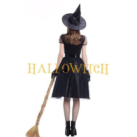 Halloween Witch Dress And Hat Costume For Adults