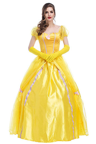 Beauty and Beast Belle Princess Dress Costume For Adults