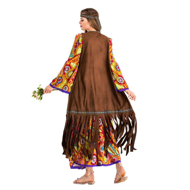 70s Long Dress Hippie Costume