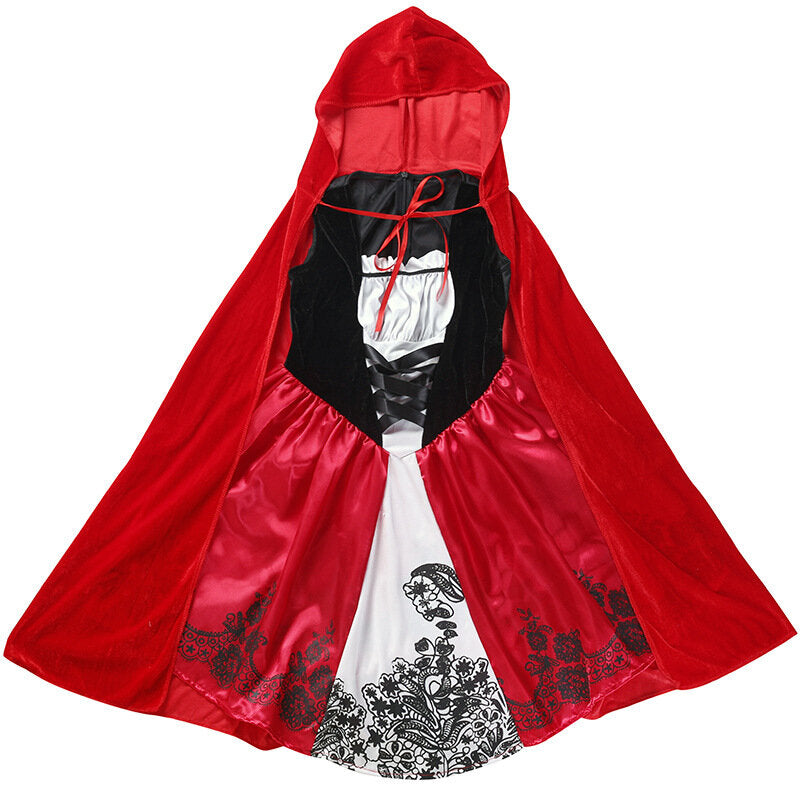 Kid's Little Red Riding Hood Costume. Dress and Cape