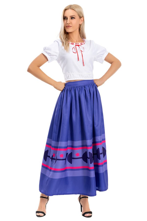 Encanto Luisa Madrigal Dress Costume for Adults and Kids 2-Piece