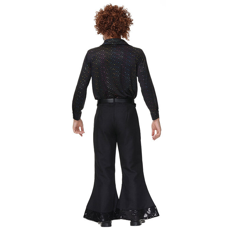Mens Disco Costume Shirt and Flared Pants