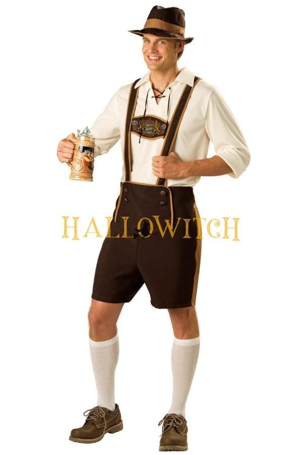 Mens German Beer Fest Oktoberfest Lederhosen Kostüm Traditional Bavarian Adult Costume