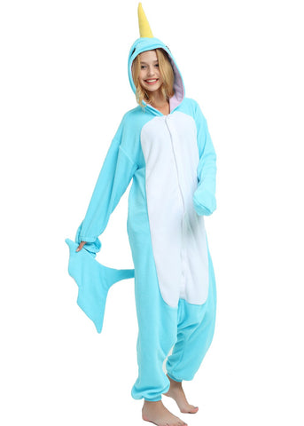 Narwhal Animal Onesie Kigurumi Pajama Costume For Adults and Teenagers ...