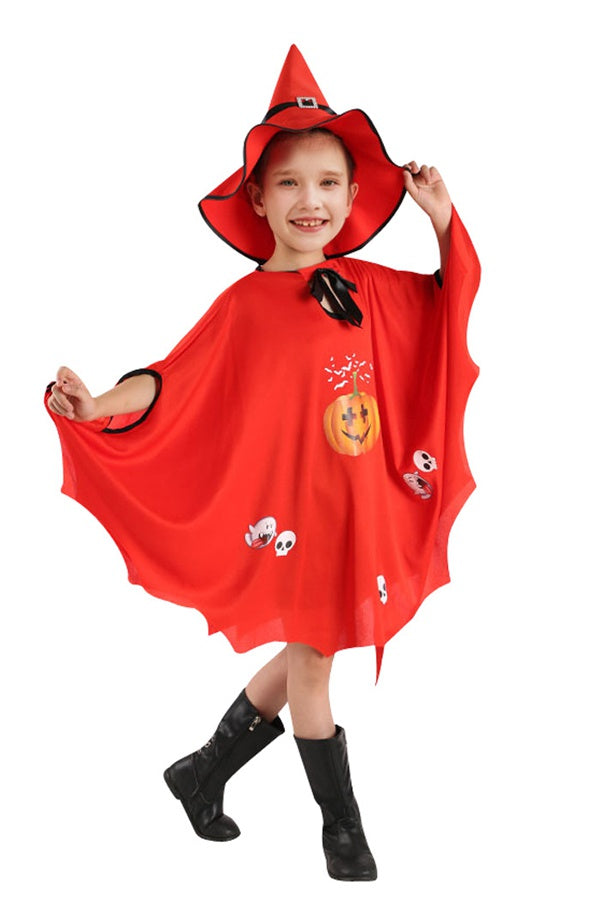 Pumpkin Witch Cloak Halloween Costume for Kids