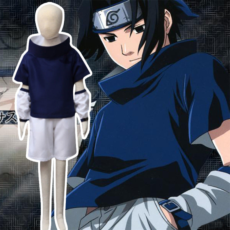 Cosplay Sasuke Uchiha Blue Sleeve Set Costume For Adult And Kids