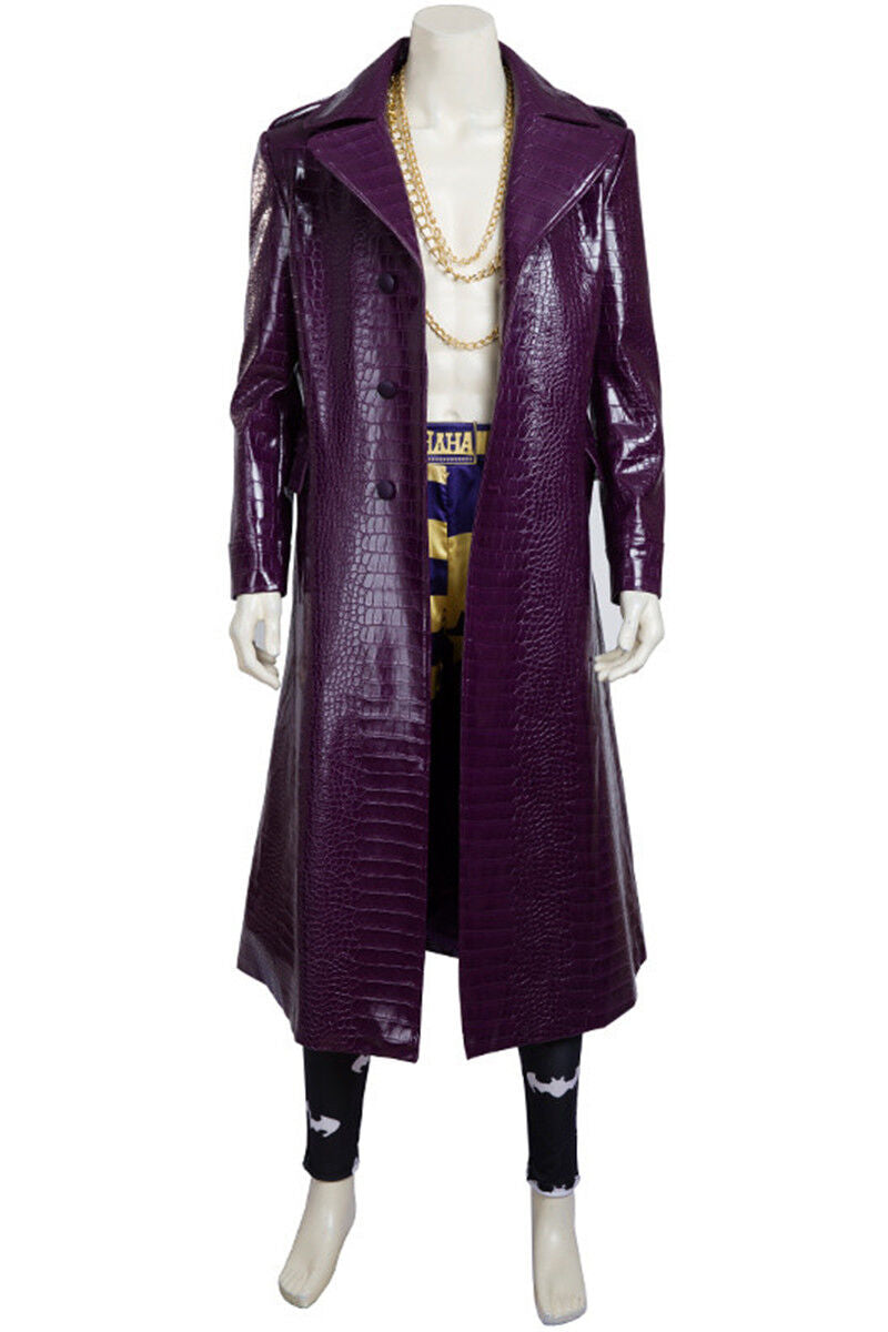 Premium Quality Joker Purple Trench Coat Cosplay Costume - Suicide Squad