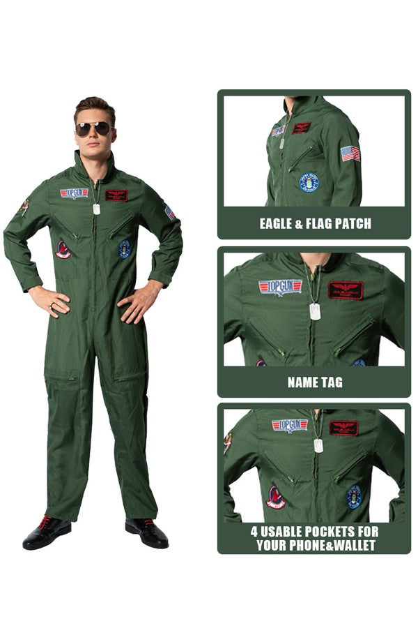 Top Gun Flight Suit Halloween Costume for Men
