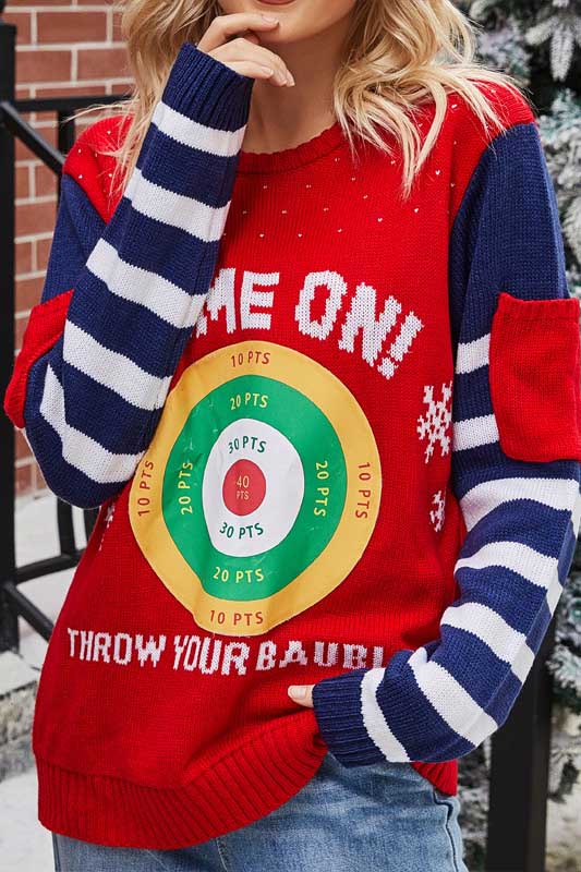 Ugly Christmas Dartboard Sweaters for Women